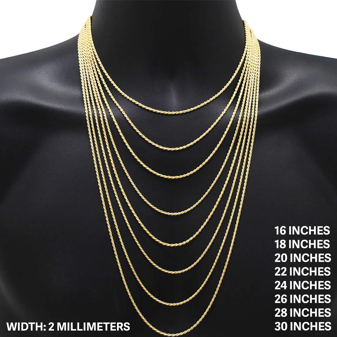2mm Rope Chain