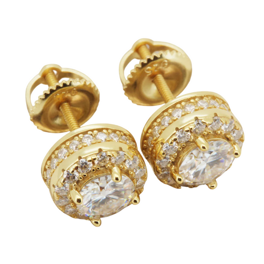 8mm 1.48ctw Moissanite Circle Halo Studs