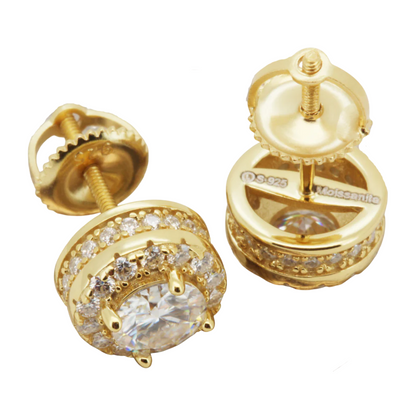 8mm 1.48ctw Moissanite Circle Halo Studs