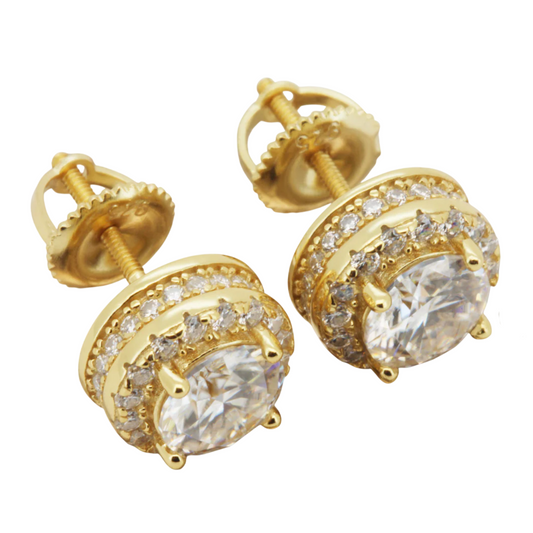 9mm 2.13ctw Moissanite Circle Halo Studs