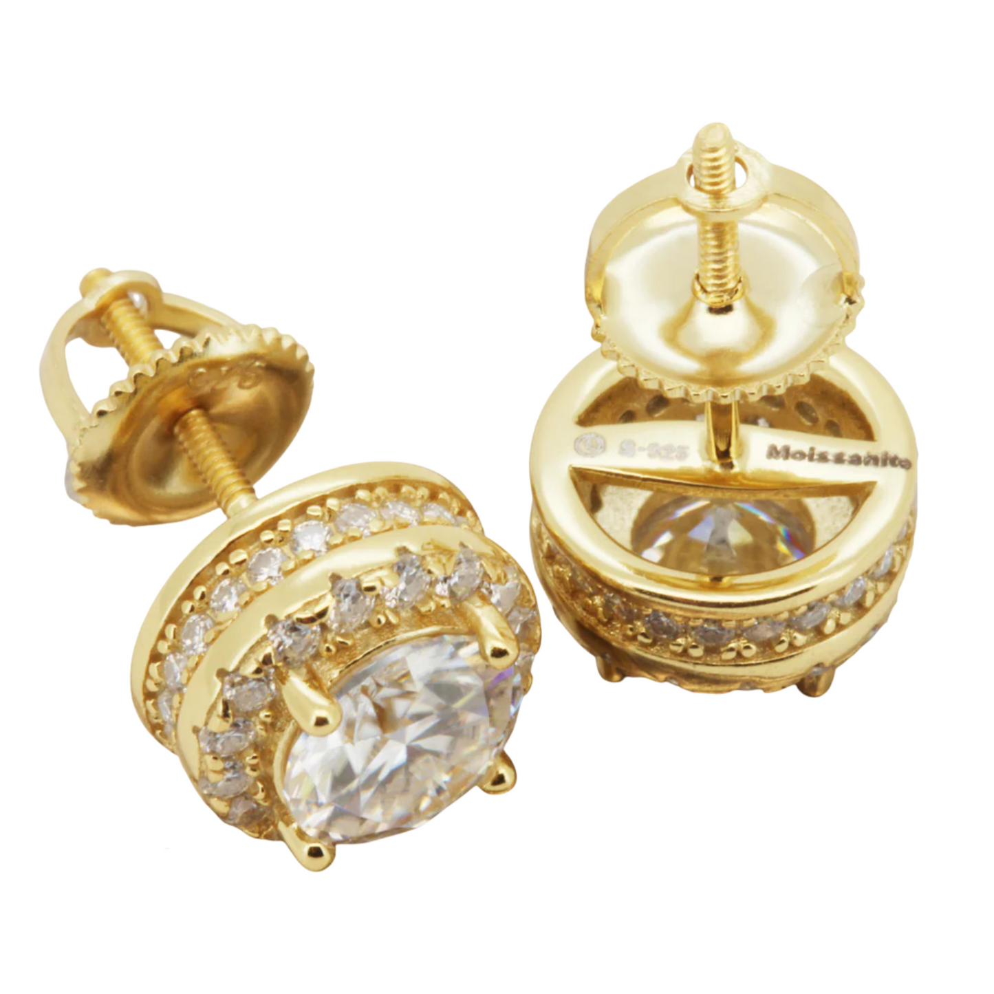 9mm 2.13ctw Moissanite Circle Halo Studs