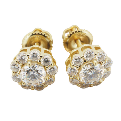 9mm Moissanite Circle Cluster Studs