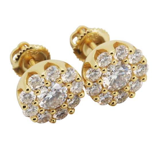 10mm Moissanite Circle Cluster Studs