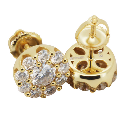 10mm Moissanite Circle Cluster Studs