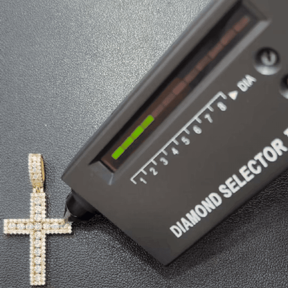 VS Moissanite Cross Pendant W/ Franco Chain