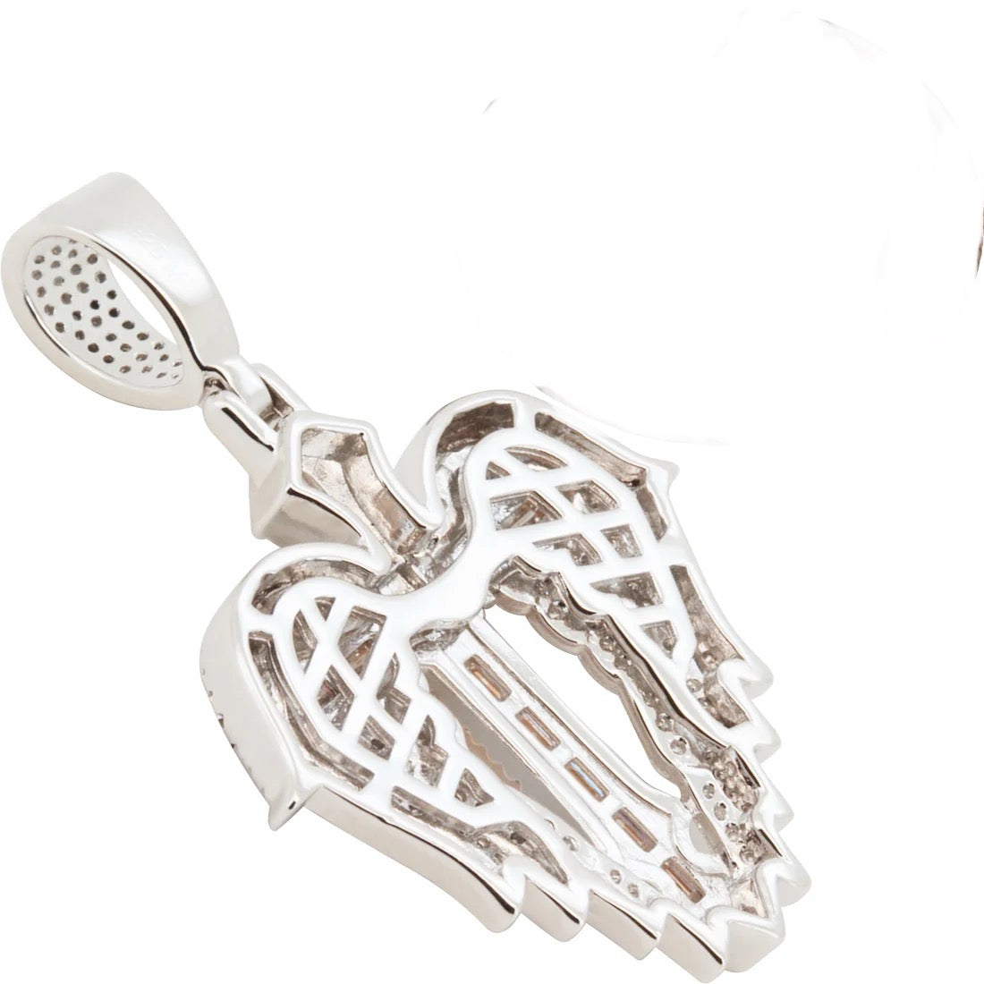 VS Moissanite Angel Wing Cross W/ Franco Chain