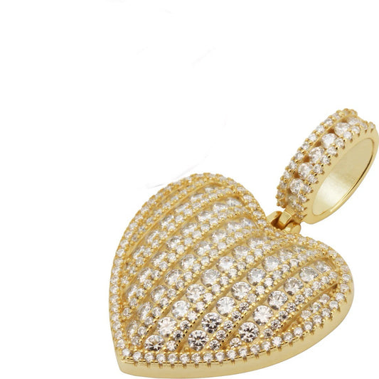 VS Moissanite Heart Pendant W/ Franco Chain