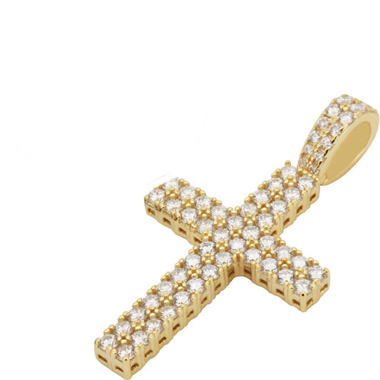 Moissanite Cross Pendant W/ Franco Chain