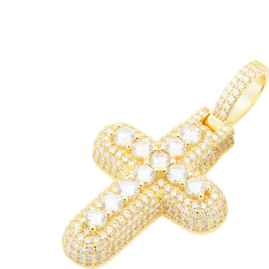 4.82 ctw Moissanite Cross W/ Franco Chain