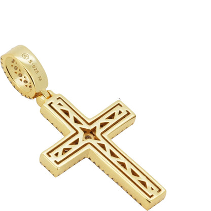 VS Moissanite Cross Pendant W/ Franco Chain