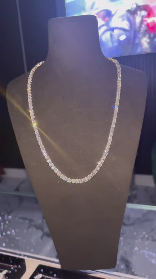 Sterling Silver Lab Diamond Tennis Necklace