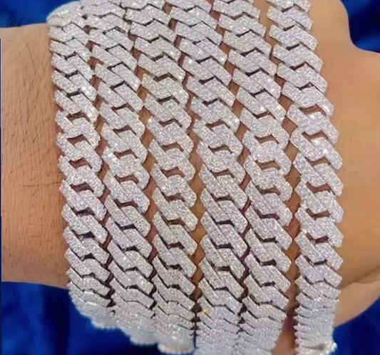 Sterling Silver VS Lab Diamond Miami Cuban Link Bracelet