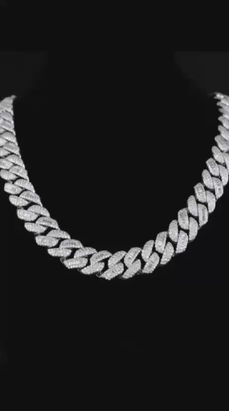 VS Moissanite Alternate Baguette miami Cuban Chain