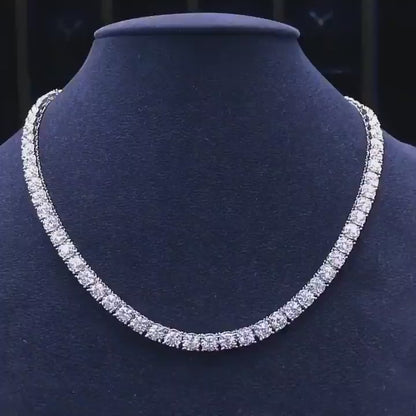 Sterling Silver Lab Diamond Tennis Necklace