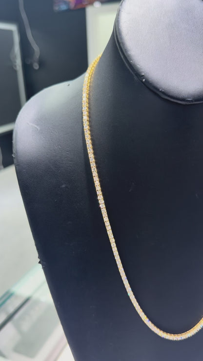 14k Gold VS Lab Diamond Tennis Chain