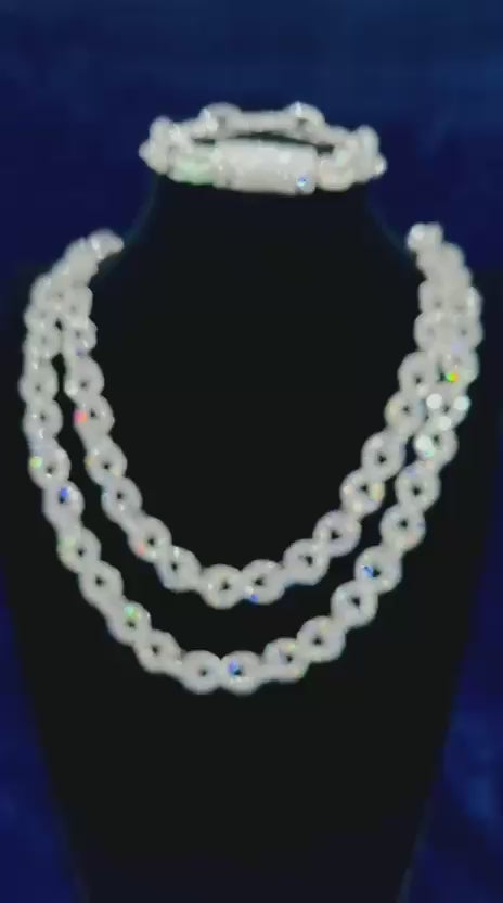 Silver/Lab Grown Diamond Infinity Necklace & Bracelet Set